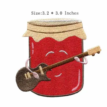 

Red Jam embroidery patch 3.2" wide /playing guita/Needlework/for shirt