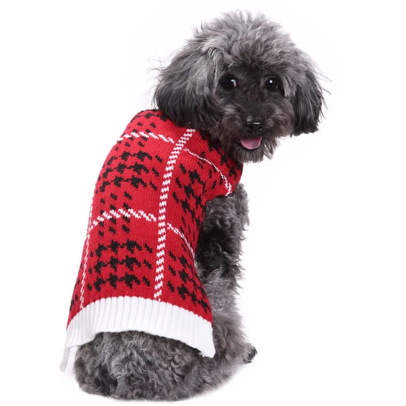 

Christmas Striped Winter Warm Pet Dog Coat Clothes Snowflake Christmas Hoodie Sweater For Small Medium Dogs