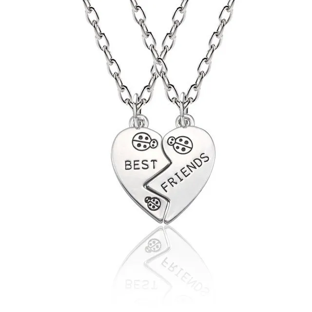 Best Friend Necklace Women Crystal Heart Tai Chi Crown Best Friends ...