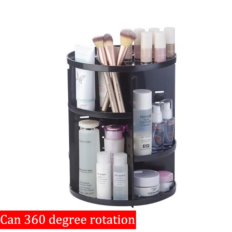 

New Fashion 360-degree Rotating Makeup Organizer Brush Holder Jewelry Organizer Case Jewelry Makeup Cosmetic Storage Box Shelf