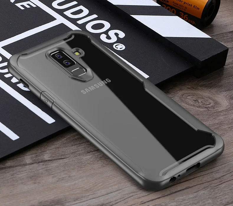 LUPHIE противоударный чехол для samsung Galaxy S10 S9 S8 Plus Note 8 9 прозрачный чехол для samsung A8 A6 Plus защитный чехол - Цвет: Gray