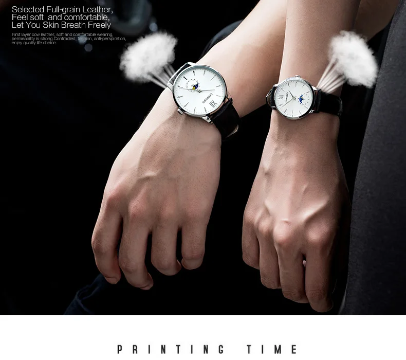 Longbo бренд Роскошные краткое Дизайн аналоговые часы пара Для мужчин Для женщин Водонепроницаемый кварцевые наручные часы Montre Homme 5008