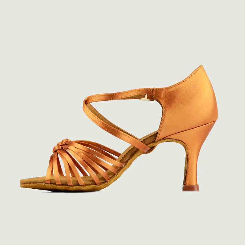 20161210_120040_097Ballroom Latin dance shoes Woman Salsa Tango shoes Deep skin and black Knot Striped knotted Sneakers Satin girl Shoes Simple BD286