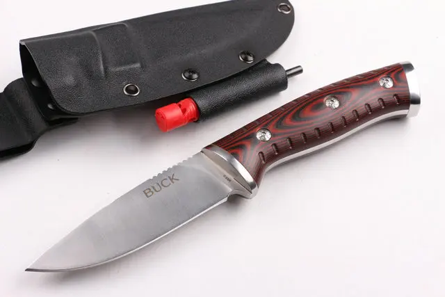 

Mengoing Wild Horse Survival Fixed Blade Knife 7CR17MOV Steel Blade Nature Rosewood Handle Multi-function Knives