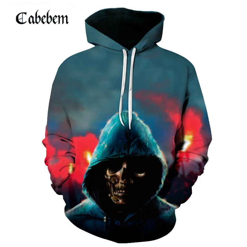 

3D skull hoodie digital high quality sweatshirt men/women simple harajuku hooded sportswear new fall 2019 men's casual brand