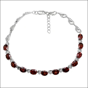 

Sale Qi Xuan_Free Shipping Dark Red Stone Elegant Bracelets_S925 Solid Silver Fashion Bracelets_Manufacturer Directly Sales