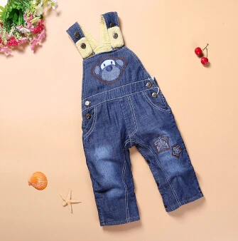 BP062/ г. стильный брендовый утепленный хлопковый Детский комбинезон джинсы для малышей с героями мультфильмов модные детские штаны в розницу - Цвет: 2  to 3 Years