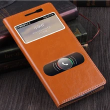 5 Color,Natural Top Genuine Leather Window Flip Stand Cover Case For OPPO Find 7 Find7 X9007 X9077 Luxury Mobile Phone Bag