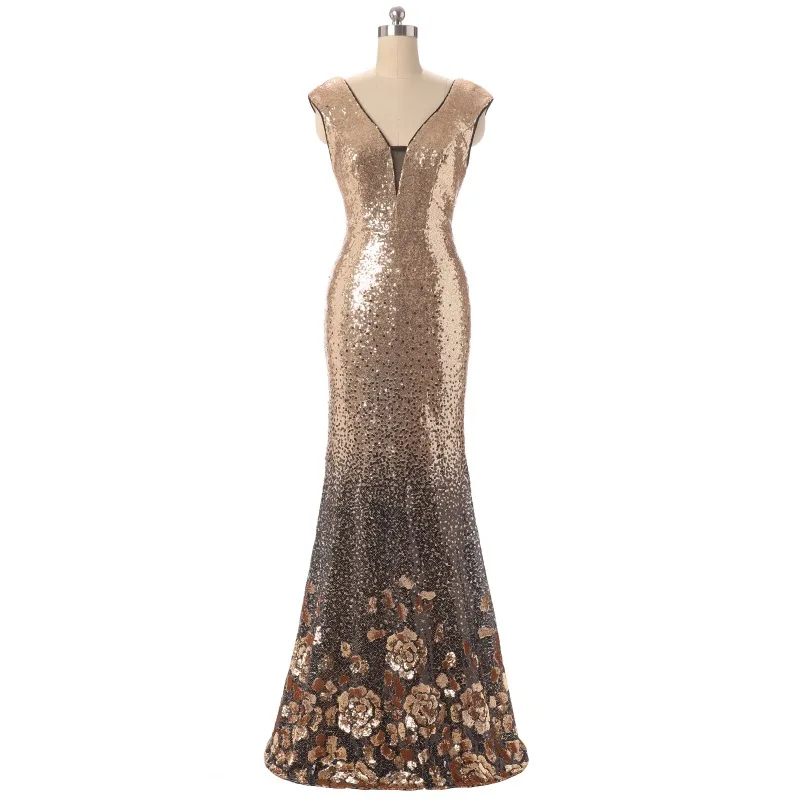 Robe de soriee vrouwen Gradiënt Sequin Moeder Van De Bruid Jurken Lange Mermaid V-hals Avond Prom Jurken Voor Bruiloft vestiods Robe de soriee vrouwen Gradiënt Sequin Moeder Van De Bruid Jurken Lange Mermaid V-hals Avond Prom Jurken Voor Bruiloft vestiods