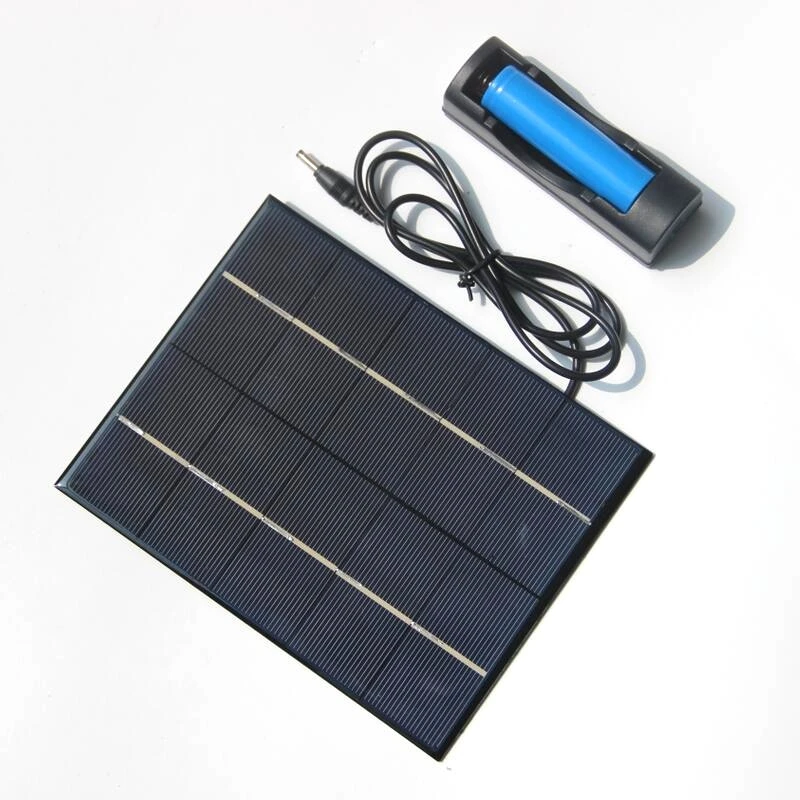

NEW High Quality 3.5W 5V Solar Panel With DC 3.5MM Base For 18650 Battery Charging Build-In Regulator Solar Cell 165*130MM