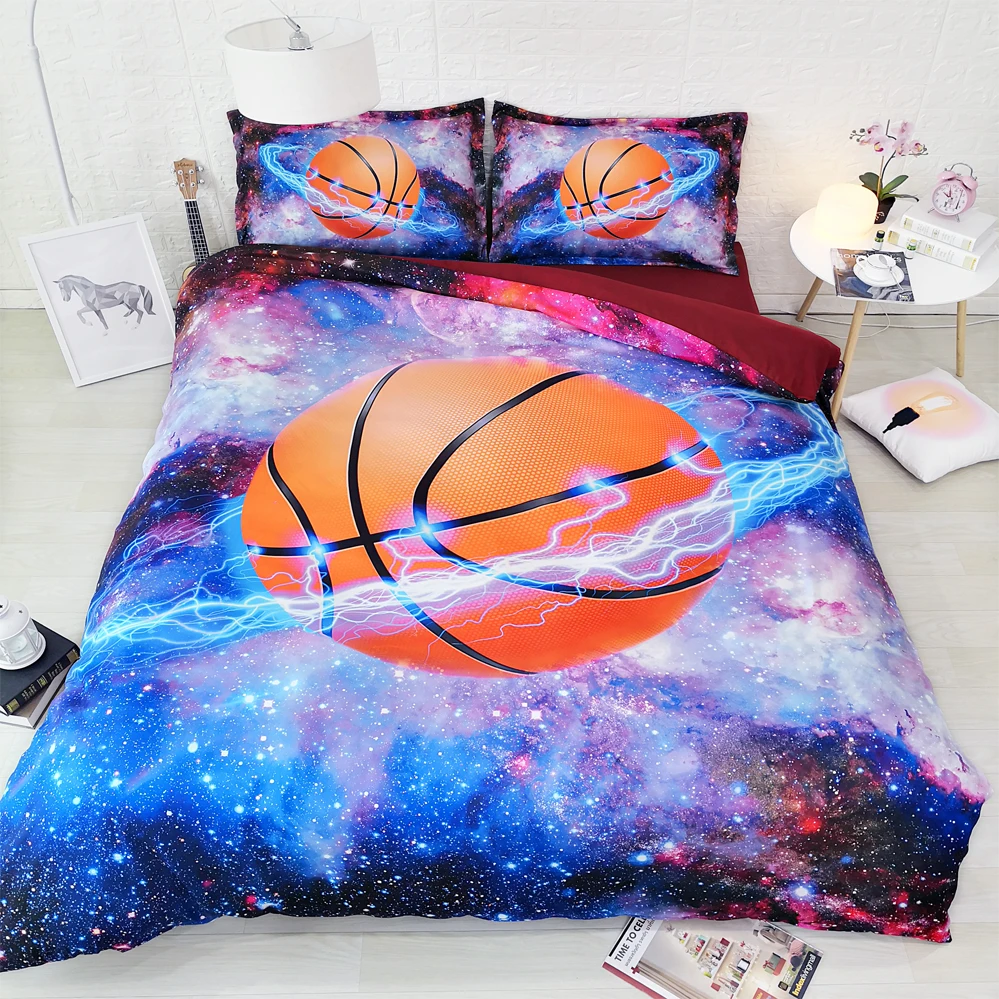 

basketball Digital print Bedding Set Quilt Cover Design Bed Set Bohemian a Mini Van Bedclothes 3pcs Large size 260*225cm JF557