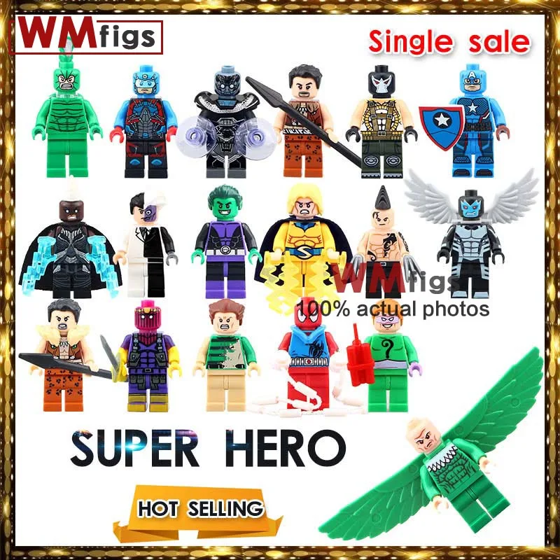

1PC Promotion Bane Vulture Sentry Sandman Kraven The Hunter Scorpion Spiderman Super Hero Model Building Blocks Children Toys