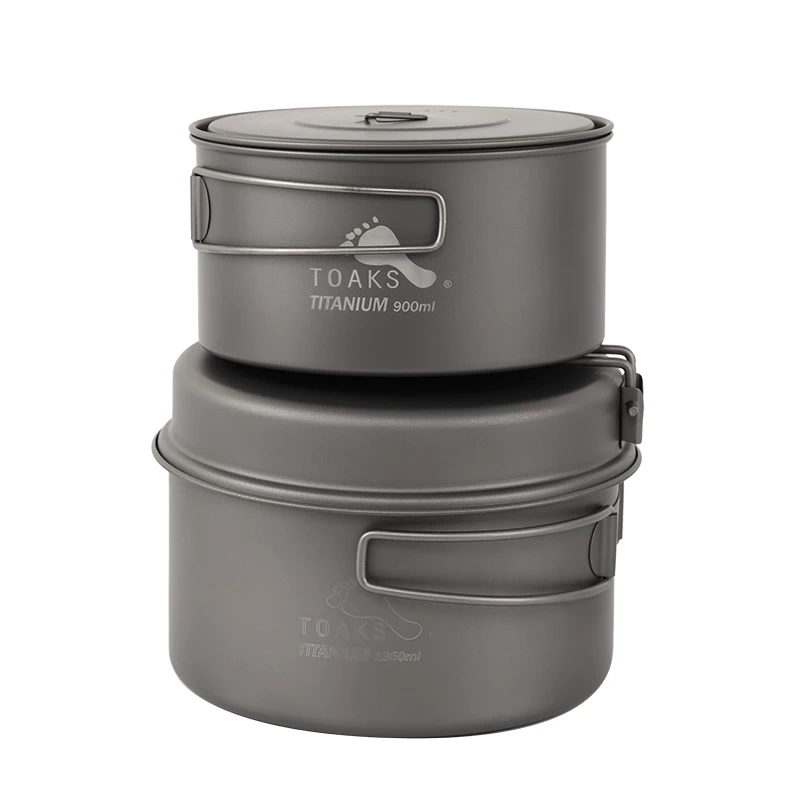 TOAKS Cookware Set Portable Titanium Cookware Three piece Outdoor