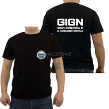 Francia de élite de las fuerzas de policía de la Unidad de asalto GIGN Gendarmería camiseta de los hombres camiseta de Hip Hop camisetas Top Harajuku Streetwear