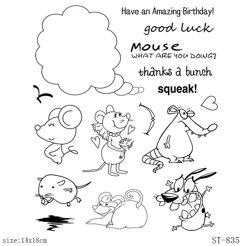 

AZSG Funny Mouse/Dog Clear Stamps/Seals For DIY Scrapbooking/Card Making/Album Decorative Silicone Stamp Crafts
