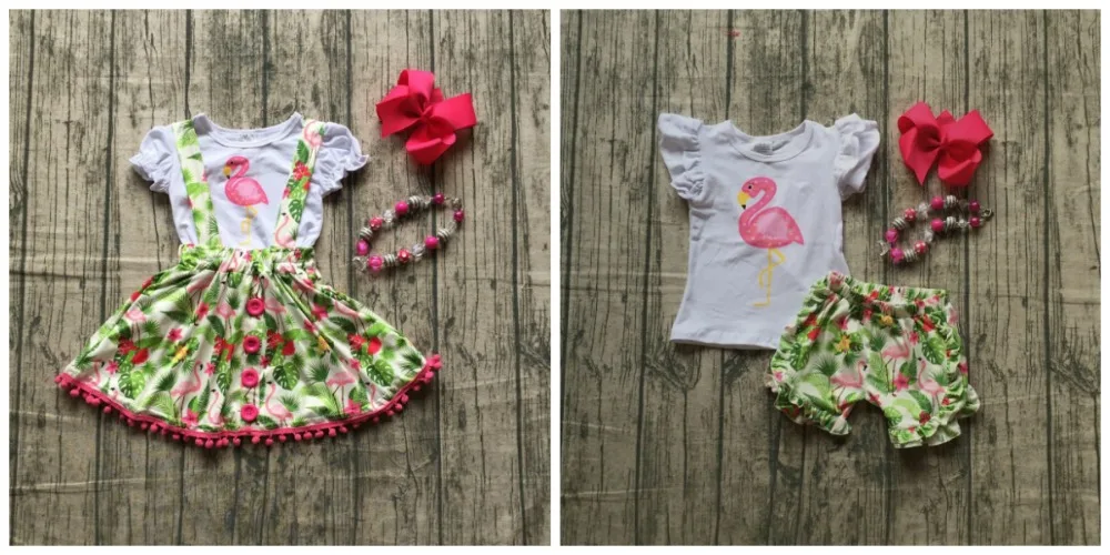 

RADIANT white flamingo floral GORGEOUS TULLE skirt dress tutu kids wear baby girls boutique children clothes match accessories