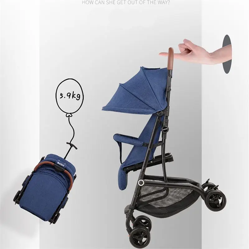

Newborn Baby Stroller Travel Portable Simple Wagon Lightweight Folding Four Wheels Stroller Children's Troller on Airplane Pram