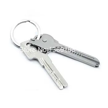 

50PCS/lot Camping Outdoor Travel Survival Tools Tactical Key Tool 6 in 1 Multifunctional Camping Travel Mini Folding Key Knife