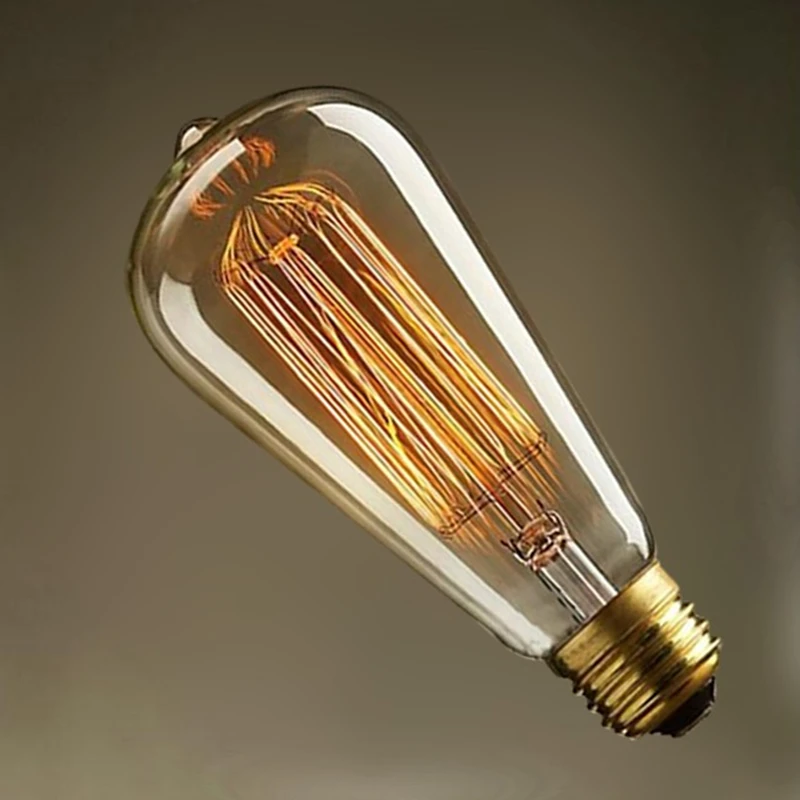 Retro ST64 Edison Light Incandescent Bulbs Vintage Tungsten Lamp 110V