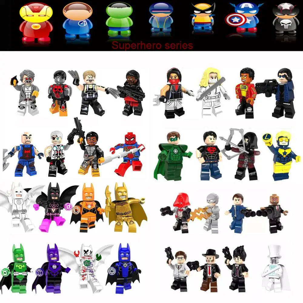 

Toys Building Blocks Superhero Spider Colossus Green Bat Lightning Dr. Building Block Toys Children's Gifts compatible JM15