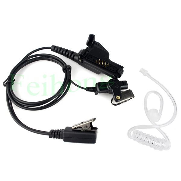 New Black Covert Acoustic Tube Earpiece PTT MIC Headset For Motorola Radio HT1000 XTS5000 XTS2500 MTS2000 Walkie Talkie