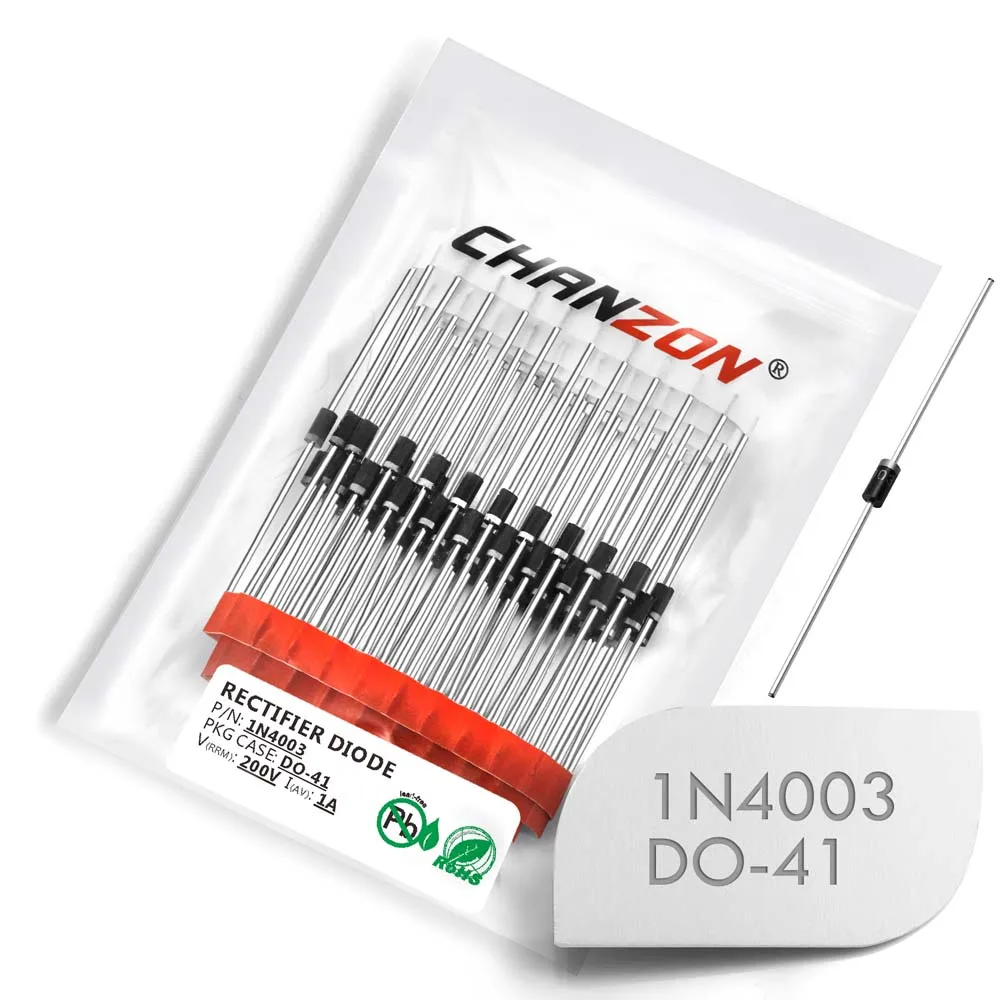 100 Pz 1 N4003 Diodo Raddrizzatore 1A 200 V Do-41 Do-204Al Assiale 1N In 4003 In4003 1 Amp 200 Volt Silicio Elettronico