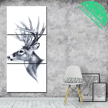 Лучший! 3 шт. Nordic Style Deer Canvas Art Декоративные Картины Стены Плакат Современные Настенные Панно Лучший!