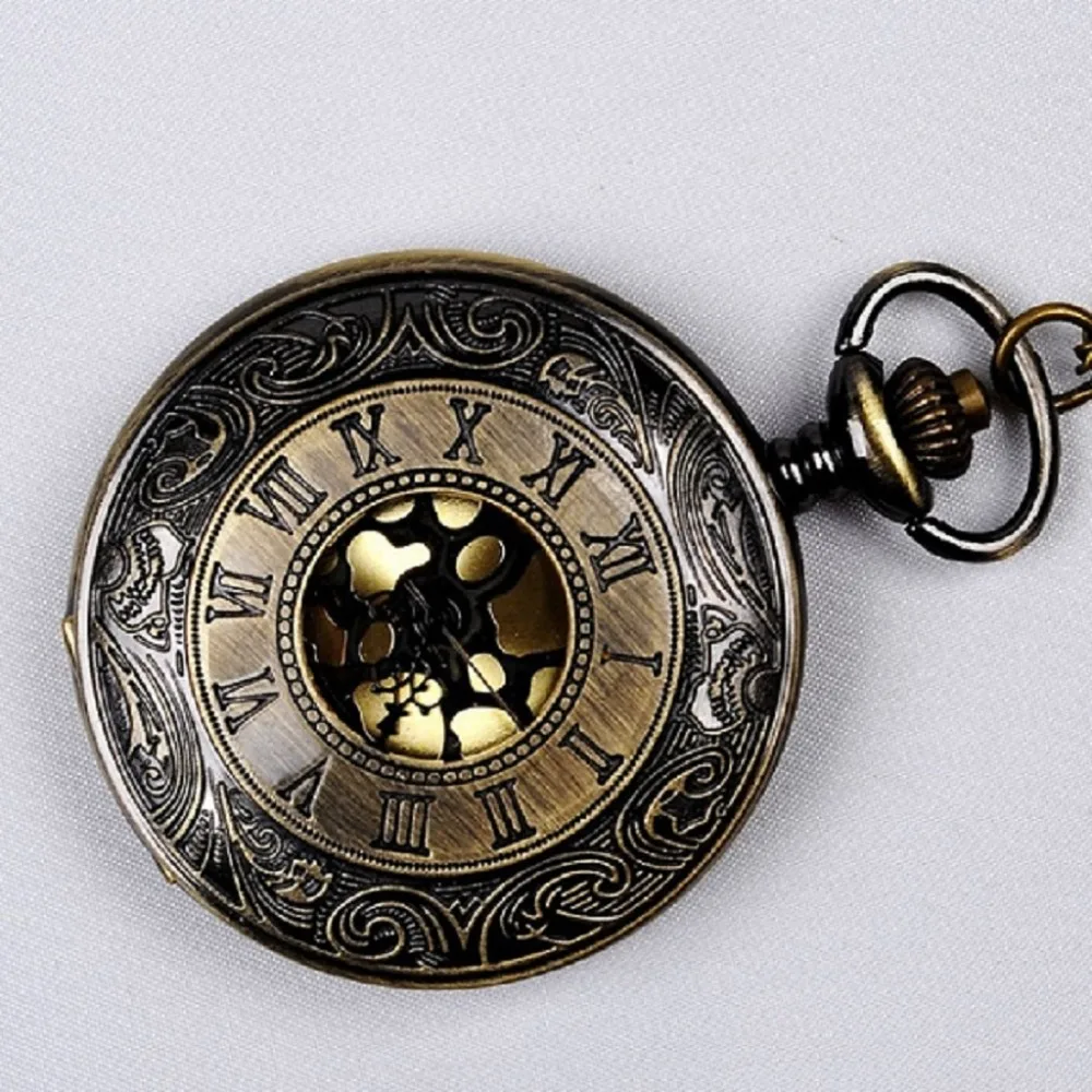 Винтажные очаровательные черные унисекс модные кварцевые карманные часы в стиле стимпанк с римскими цифрами для женщин и мужчин ожерелье подвеска с цепочкой подарки