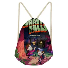 ThiKin Gravity Falls Drawstring bag for Girls Travel Storage Package Cartoon School Backpacks Children Lightweight Mochila