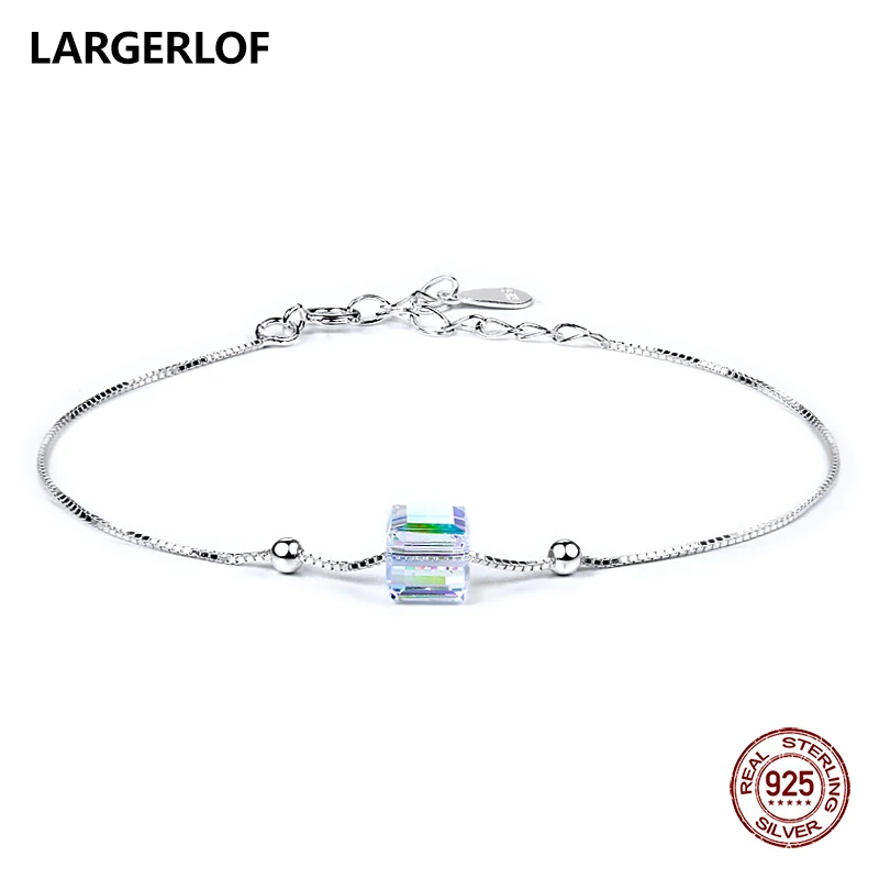 LARGERLOF 925 Sterling silver Bracelets Women Fine Jewelry Chains bracelets & bangles Silver 925 Jewelry BR50013 LARGERLOF 925 Sterling silver Bracelets Women Fine Jewelry Chains bracelets & bangles Silver 925 Jewelry BR50013