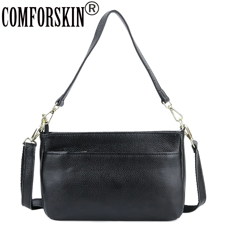 

COMFORSKIN Luxury Handbags Women Bags Guaranteed 100% Cowhide Leather Women Messenger Bags 2018 High Quality Cross- body Bags