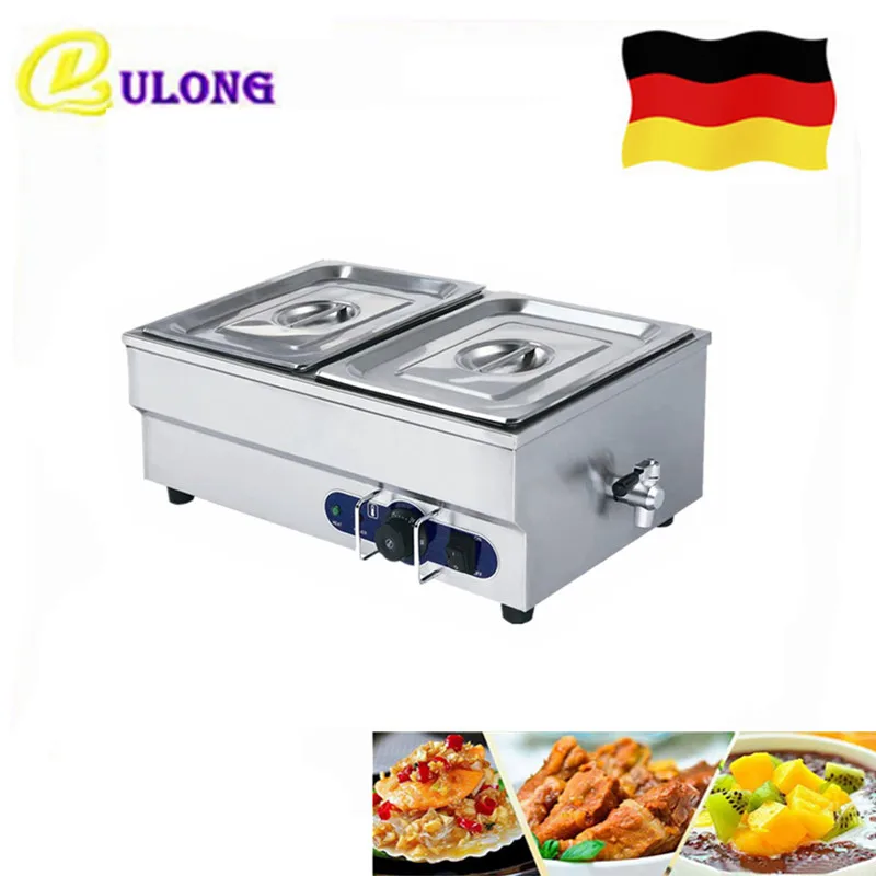 

1 Piece 2 Pans Stainless Steel Bain Marie Mini Household Electric Food Warmer with Temperature Control Buffet Tool