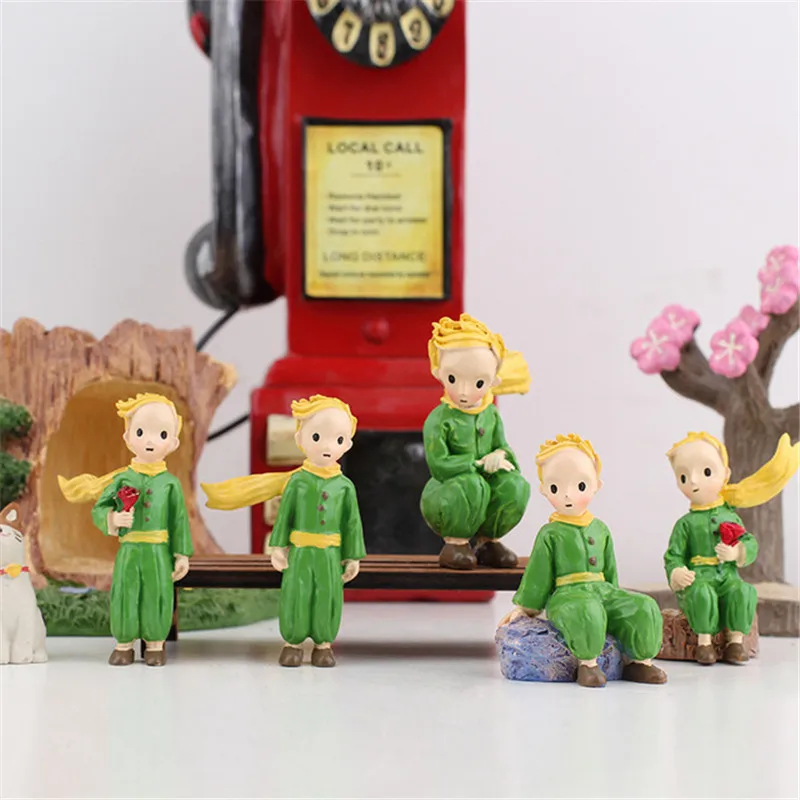 

Little Prince Resin Statue Home Decoration Accessories Christmas Children Gift Fairy Garden Miniatures Bonsai Moss Decor