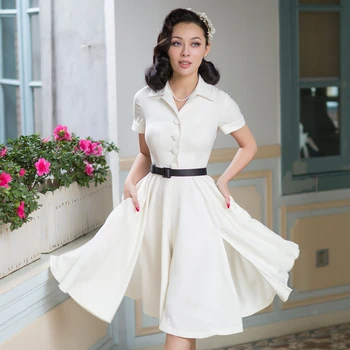 

Female Summer 2019 New Slim Slit Temperament Retro 50s60s Palace Fashion Casual Dress Gothic Style Vintage Party Dresses