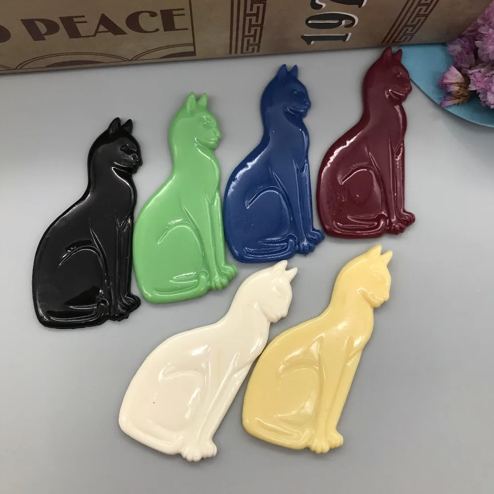 

Free shipping!Mixed colors.Resin lovely cat.Resin Flatback Cabochon for jewelry accessory ,DIY 30*62mm