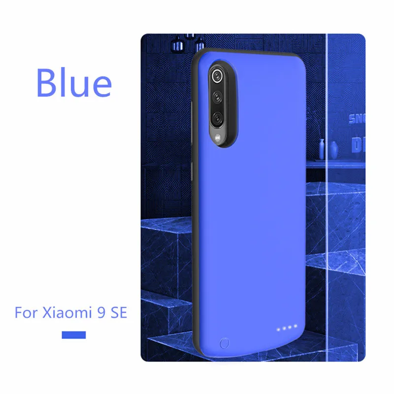 NTSPACE, дополнительный чехол для зарядного устройства, s, для Xiaomi Mi 9 SE, чехол для аккумулятора, 6500 ма/ч, ультра тонкий портативный внешний аккумулятор, чехол для зарядки - Цвет: Blue