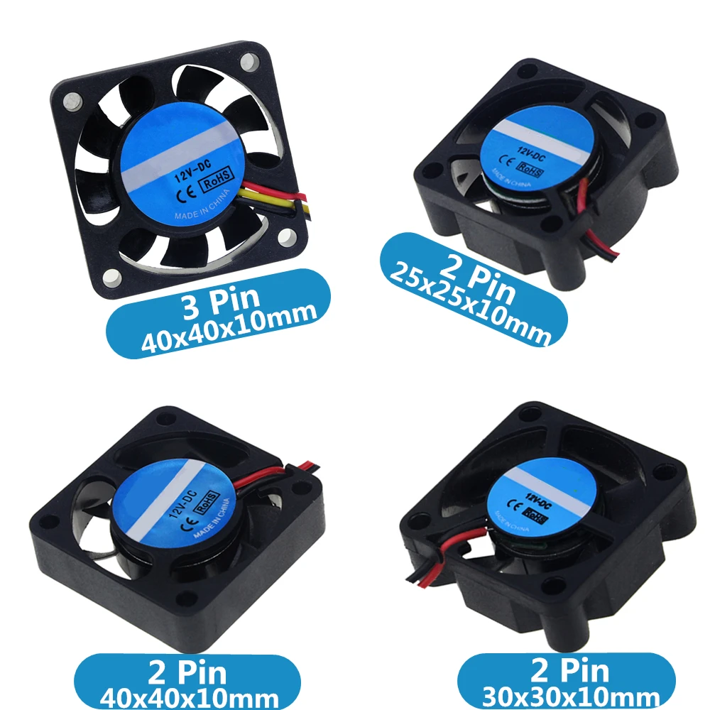 Dc 12 فولت البسيطة مروحة تبريد 2pin/3pin فرش الرقاقات المشتت العادم مروحة صغيرة ل طابعة 3d ديي كيت