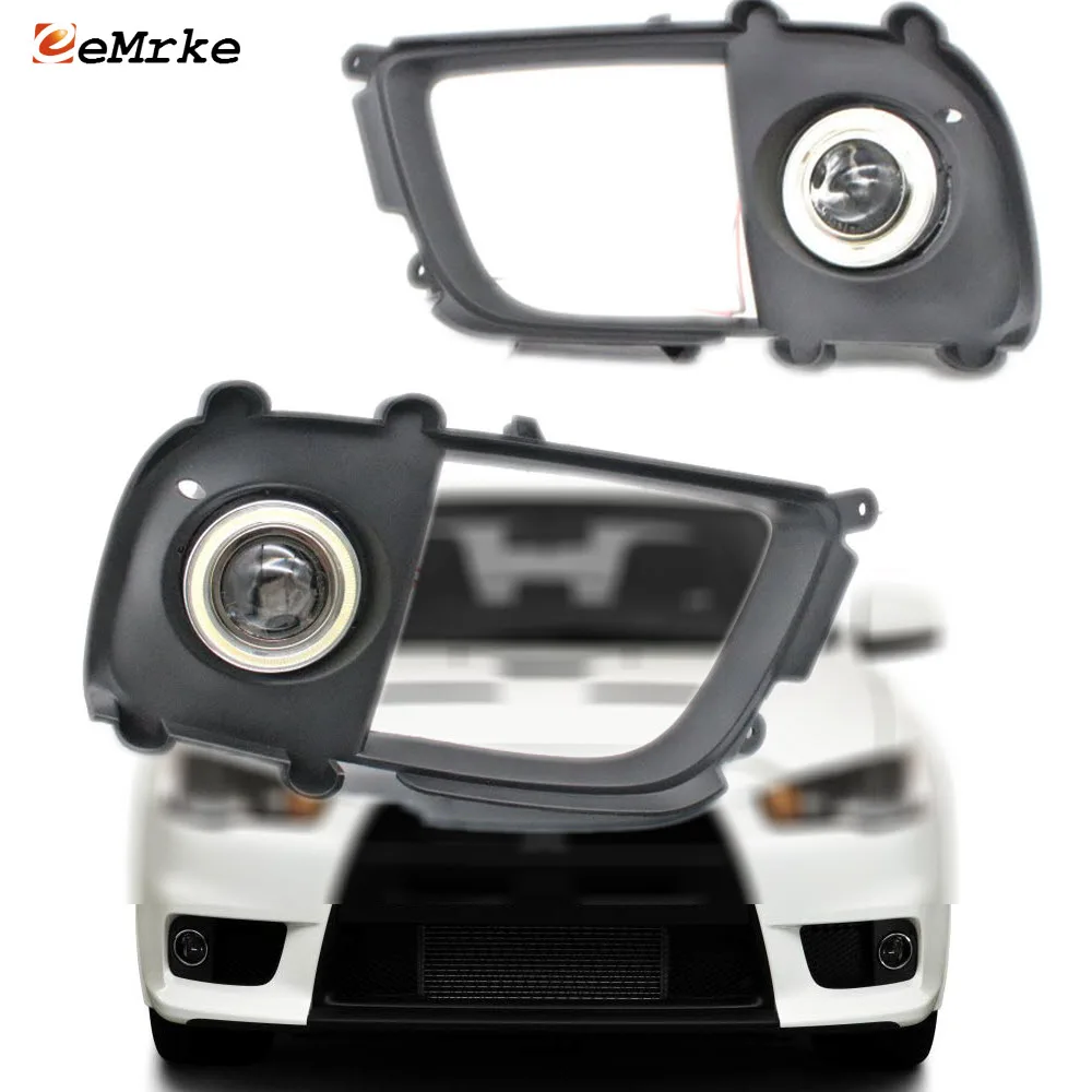 

For Mitsubishi Lancer Evolution EVO X LED Angel Eyes DRL Yellow Signal Light H11 Halogen / Xenon E13 Fog Lights Projector Lens