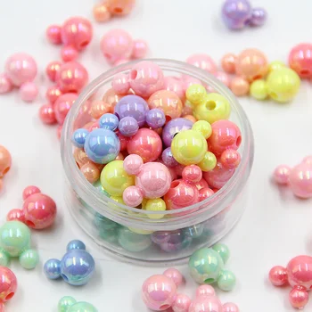 

500g/lot Cute Mouse Candy Beads Mixed Color Straight Hole Resin Acrylic Beads DIY Necklace Bracelet Hair Clip Jewelry Making
