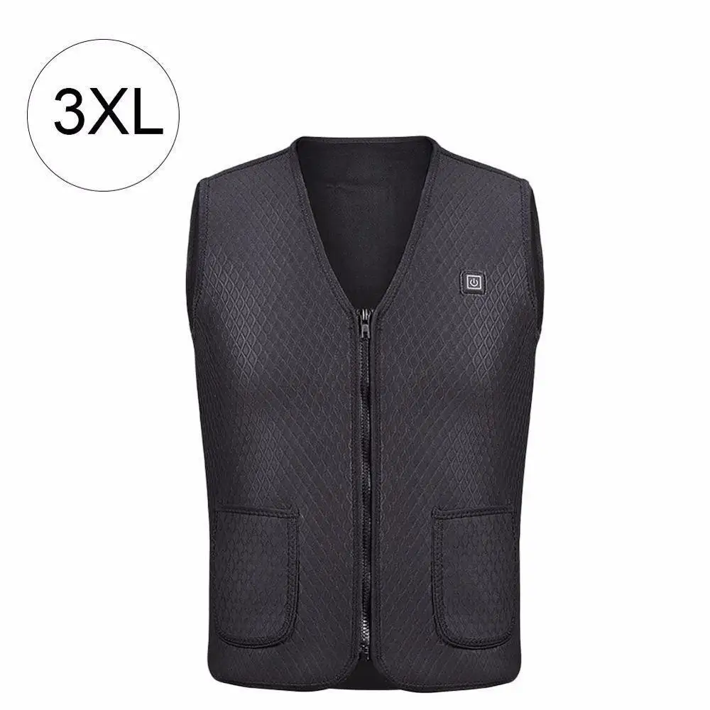 Men Women Outdoor USB Infrared Heating Vest Jacket Winter Flexible Electric Thermal Clothing Waistcoat Fishing Hiking Dropship - Цвет: Vest XXXL