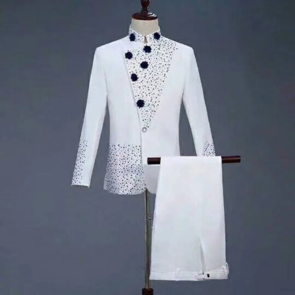 Men's fashion slim handsome suit two-piece suit (jacket + pants) men's business dress to support custom wedding groom dress