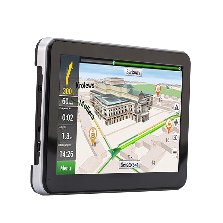 7``Car Truck GPS Navigation WINCE6.0 FM Bluetooth av-in 8GB/256MB 800MHZ IPS FHD Navigator Map Euro
