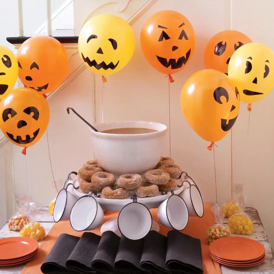 48 x Globos naranja negro decoración fiesta Halloween Calabaza Bat Esqueleto