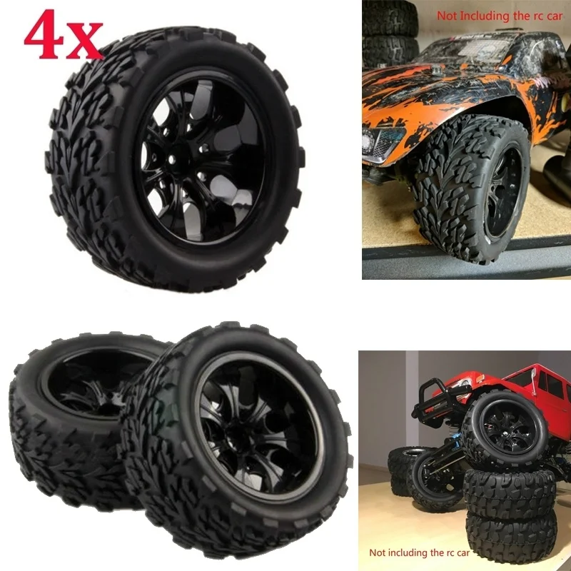 

RC Rubber Sponge Tires Tyre Rim Wheel for RC Car Off Road Monster Truck HPI HSP Traxxas 1:10 RC Monster Bigfoot Car Buggy