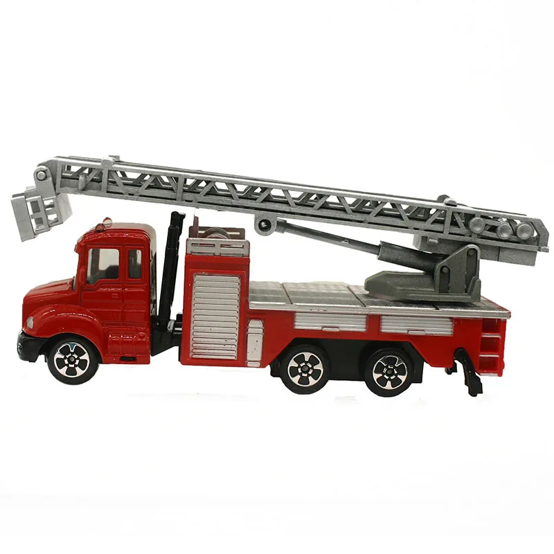 

1:64 Mini Toys Cars Model Alloy Plastic Fire Fighting Truck Engineering Car Model Display Stand Gift for Kids (L:W:H)17:4:8CM