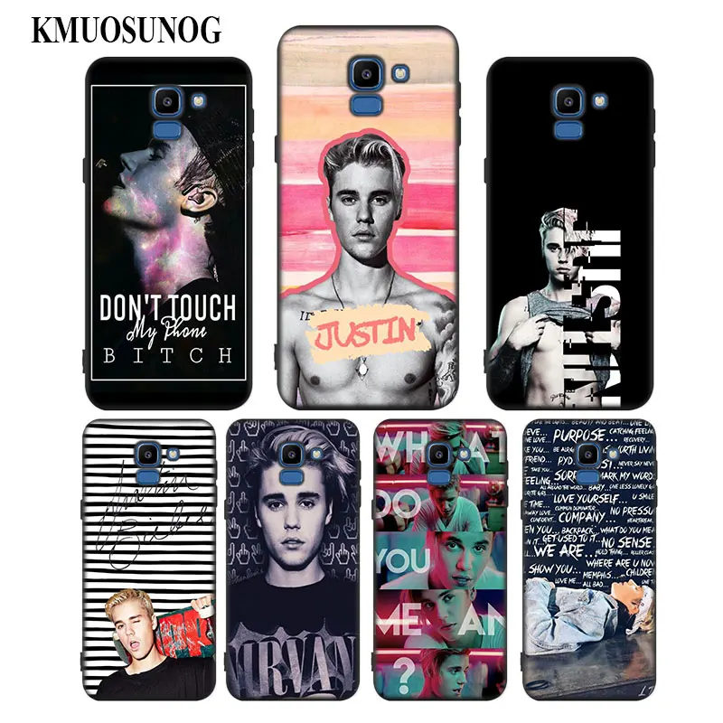 For Samsung Galaxy j8 j7 j6 j5 j4 j3 Plus Prime 2018 2017 2016 Black Silicone Phone Case Fashion justin bieber Style