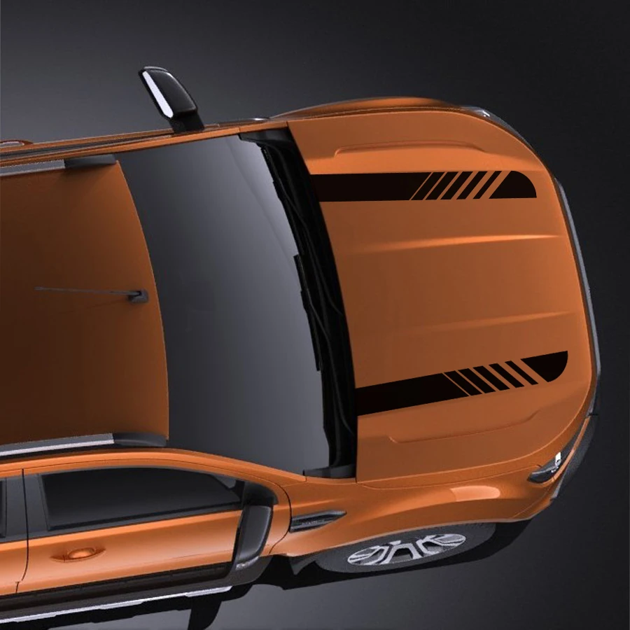 Капот альтернативный градиент полосы виниловая графика автомобиля набор наклеек для ford ranger 2012