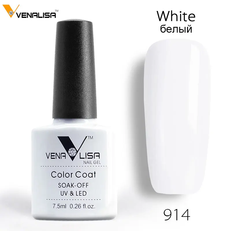 12шт* 7,5 мл VENALISA гель-лак Быстрая в Россию Main Area Nail Art Manicure 60 цветов Soak Off LED UV Gel Nail Polish - Цвет: 12pcs white 914