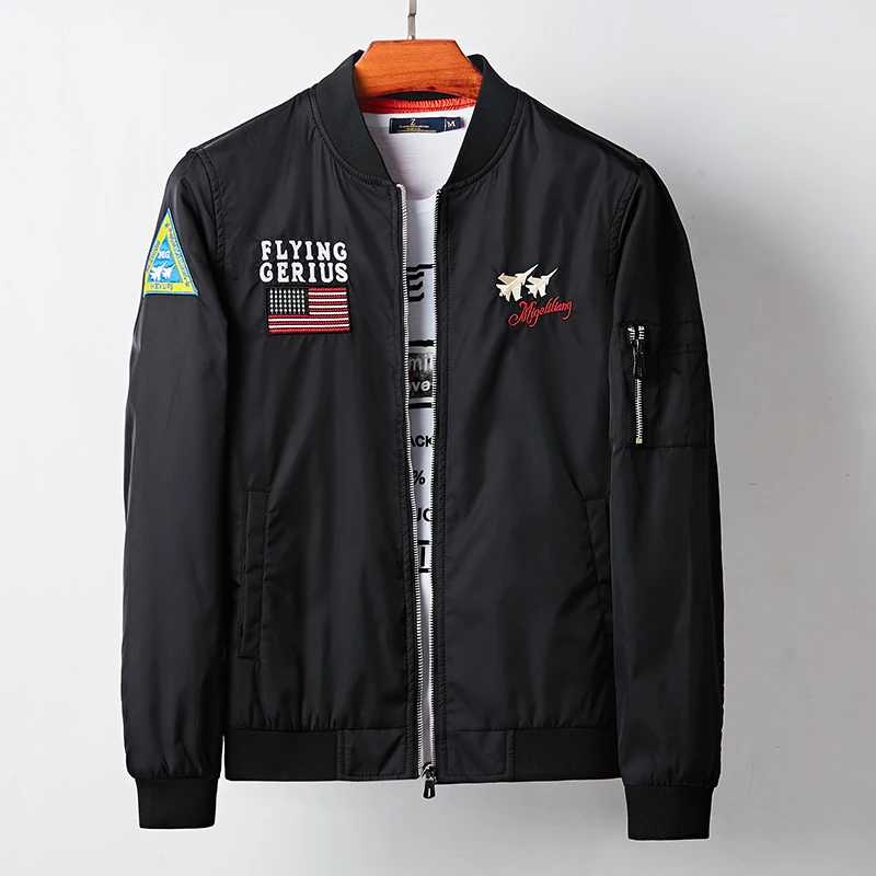 Flight Bomer Jackets Men Hip Hop Streetwear Flight Jacket Mens Military ...