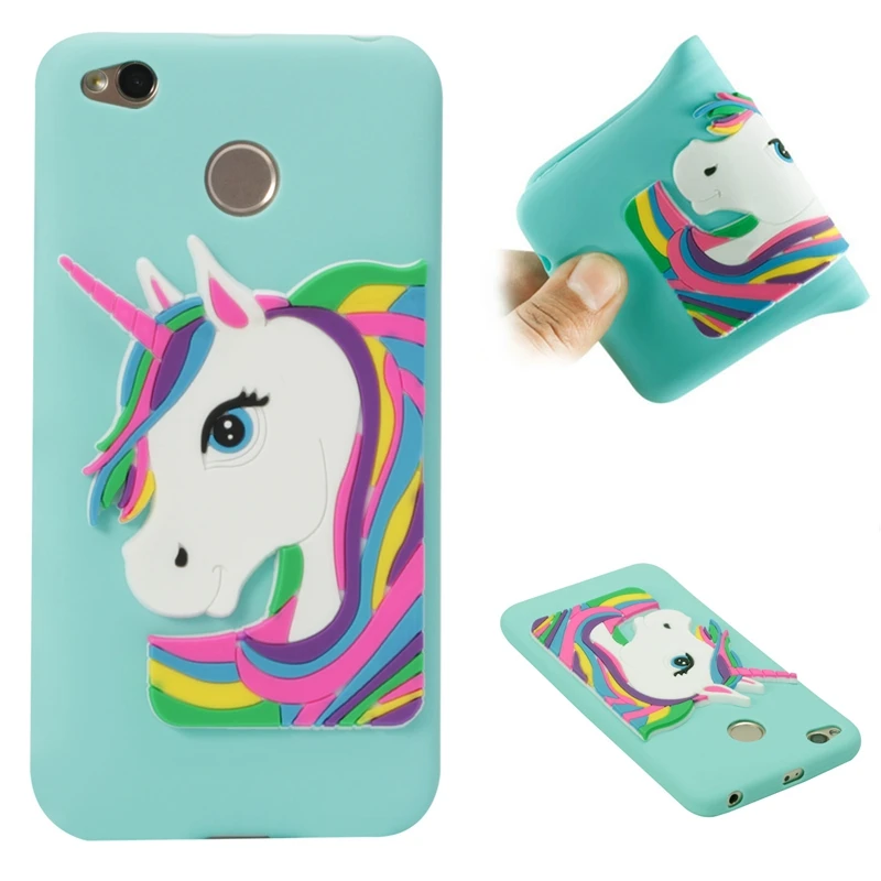 Xiaomi Redmi 4X Cartoon Unicorn Silicone Case on for Cover Fundas Xiomi Phone Carcasa Women |